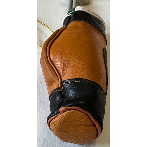 Brown & Black Color Leather/Plastic Golf Club Set Christmas Ornament 6" Tall - Picture 5 of 10